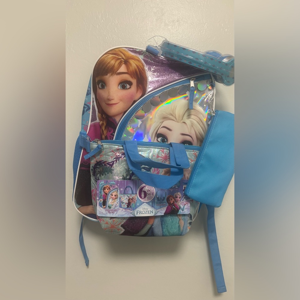 Frozen Themed Backpack , 6 pieces Set, with Pencil Case, bottle…